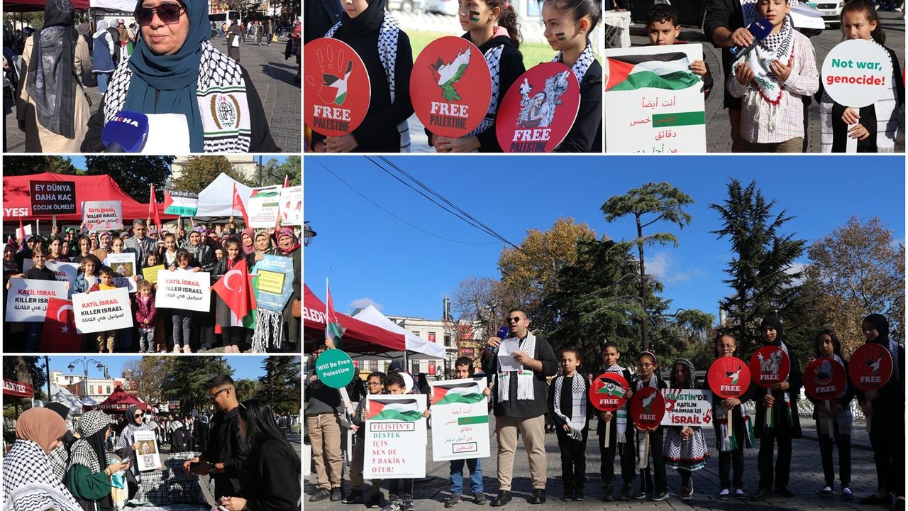 Sultanahmet'te Filistin nöbeti 14'üncü gününde devam ediyor