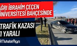 Ağrı İbrahim Çeçen Üniversitesi Bahçesinde Trafik Kazası 1 yaralı