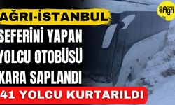 Ağrı-İstanbul seferini yapan yolcu otobüsü Kara saplandı