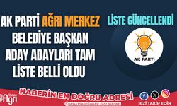 AK Parti Ağrı Belediye Başkan Aday Adayları Tam Listesi Belli Oldu!