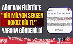 Ağrı'dan Filistin'e "Bir Milyon Seksen Dokuz Bin TL" Yardım Gönderildi