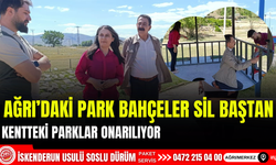 Ağrı'daki park ve bahçelerin kamelyaları boyanıyor