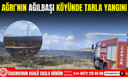 Ağrı ağılbaşı köyünde tarla yangını