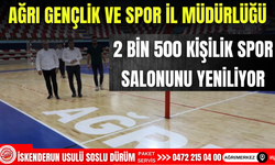 Ağrı Gençlik ve spor il müdürlüğü spor salonunu yeniliyor