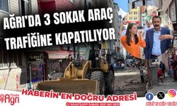 Ağrı'da 3 Sokak Araç Trafiğine Kapatılıyor