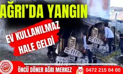 Ağrı'da Yangın; Ev Kullanılamaz Hale Geldi