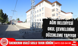 Ağrı belediyesi okul çevrelerine düzenleme yapıyor