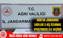 Ağrı Jandarma ekipleri 3 kişi üzerinde uyuşturucu ele geçirdi