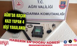 Ağrıda izinsiz kazı yapan 4 şüpheli suç üstü yakalandı