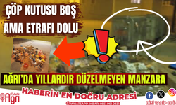 Ağrı’da düzelmeyen manzara! Çöp kutusu boş etrafı çöp