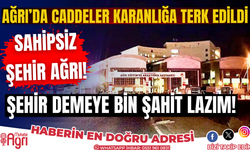 Ağrı'da caddeler karanlığa terk edildi