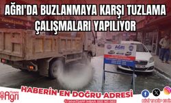 Ağrı'da Buzlanmaya karşı Tuzlama çalışmaları yapılıyor