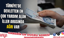 Türkiye'de devletten en çok yardım alan iller arasında ağrı var