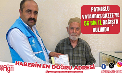 Patnoslu Vatandaş gazze’ye 56 bin tl bağışta bulundu
