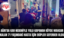 Ağrı'da kar nedeniyle yolu kapanan köyde mahsur kalan 71 yaşındaki hasta için ekipler seferber oldu