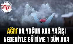 Ağrı’da Yoğun Kar Yağışı Nedeniyle Eğitime 1 Gün Ara