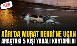 Ağrı'da Murat Nehri'ne uçan araçtaki 5 kişi yaralı kurtarıldı