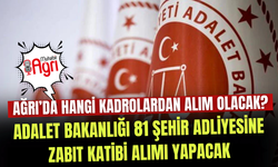 Adalet Bakanlığı 2026 personel alımı yapacak. Ağrı kadrosu ne?