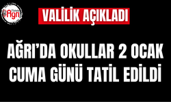 Ağrı’da Okullara 2 Ocak’ta Kar Tatili