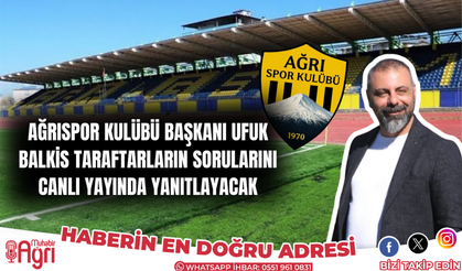 Ağrıspor Başkanı Ufuk Balkis Taraftarların Sorularını Yanıtlayacak
