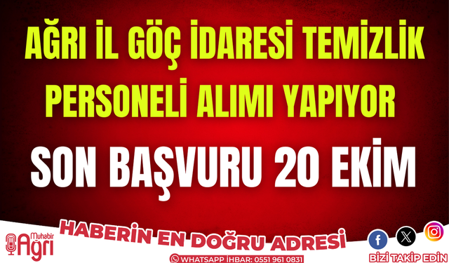 Ağrı göç idaresi personel alımı yapıyor