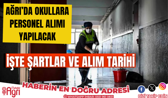 Milli eğitim müdürlüğü ağrıda personel alımı yapacak