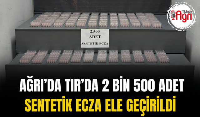 Ağrı’da TIR’da 2 Bin 500 Adet Sentetik Ecza Ele Geçirildi