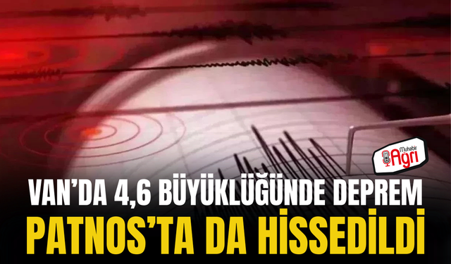 Van’da 4,6 Büyüklüğünde Deprem Ağrı Patnos’ta da Hissedildi