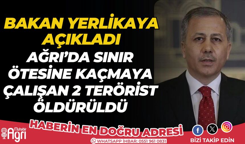Kahramanlar Operasyonu'nda Ağrı'da 2 terörist öldürüldü