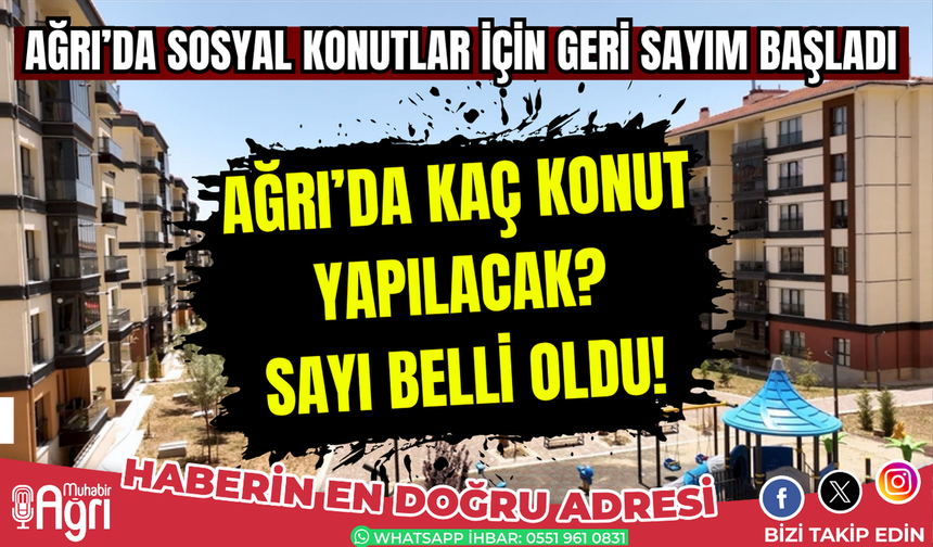TOKİ Ağrı’da kaç konut yapacak! Sayı belli oldu