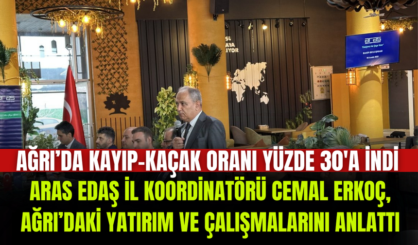 Aras Edaş Ağrı "kayıp-kaça oranı yüzde 30'a indi"